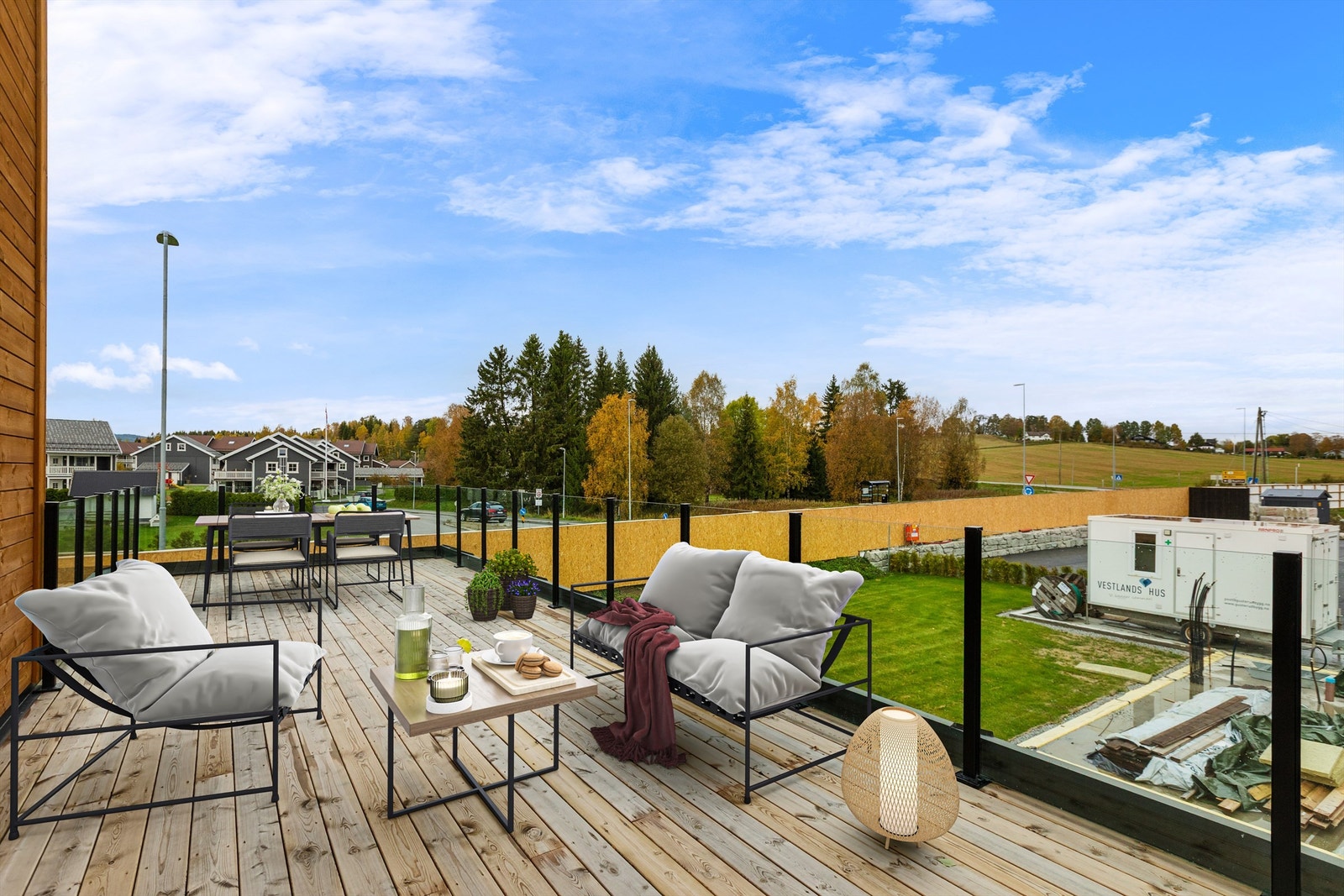 På takterrassen kan man nyte fine sommerdager (digitalt stylet) Galleribilde