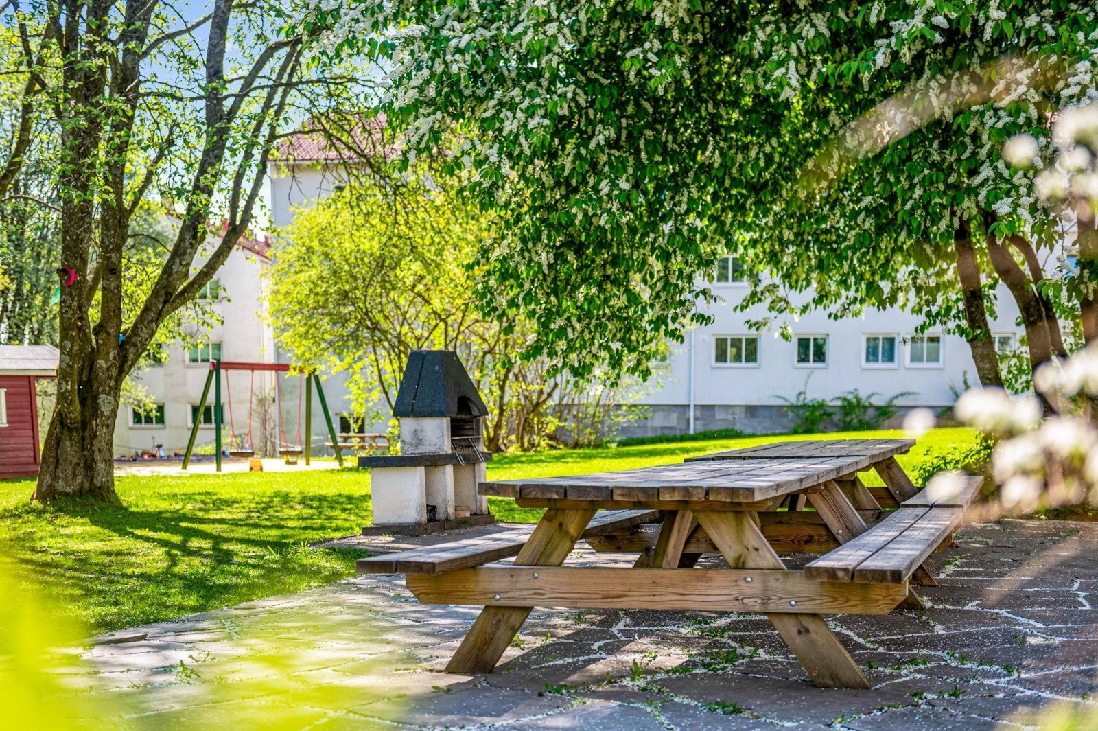 Grillplass på sommerstid. Galleribilde