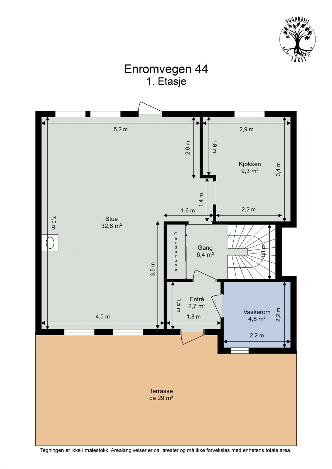 Plantegning 1. etasje Galleribilde