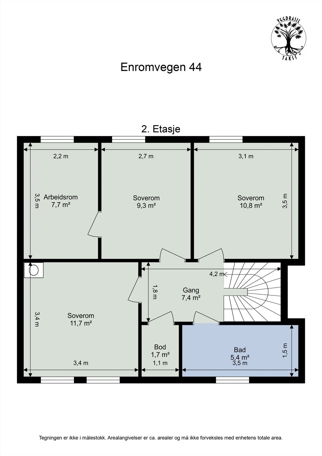 Plantegning 2. etasje Galleribilde