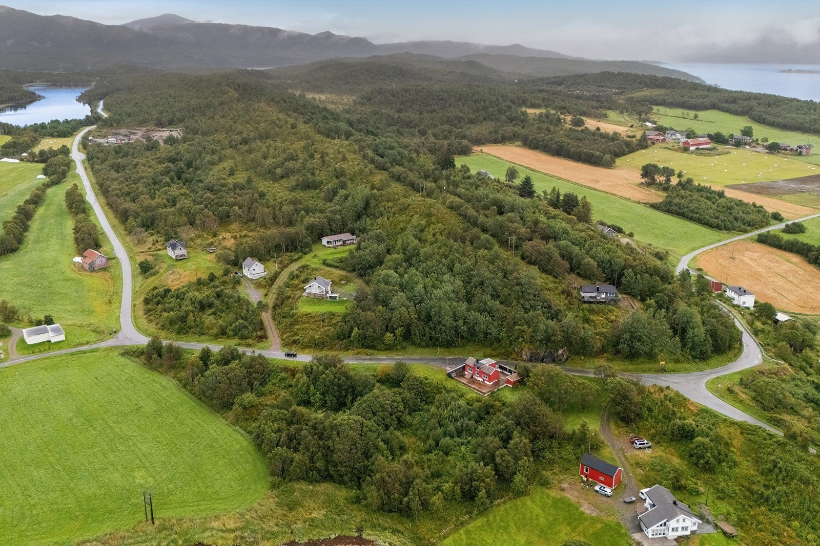 Dronefoto område. Galleribilde