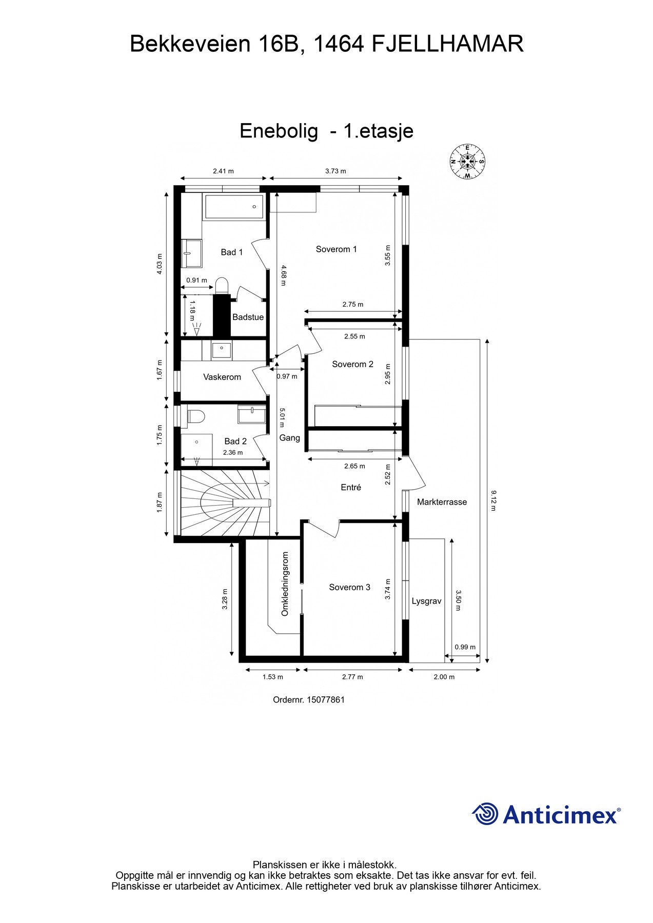 Nå skal vi inn, men først planskisse så du får orientert deg litt før du ser videre. Galleribilde