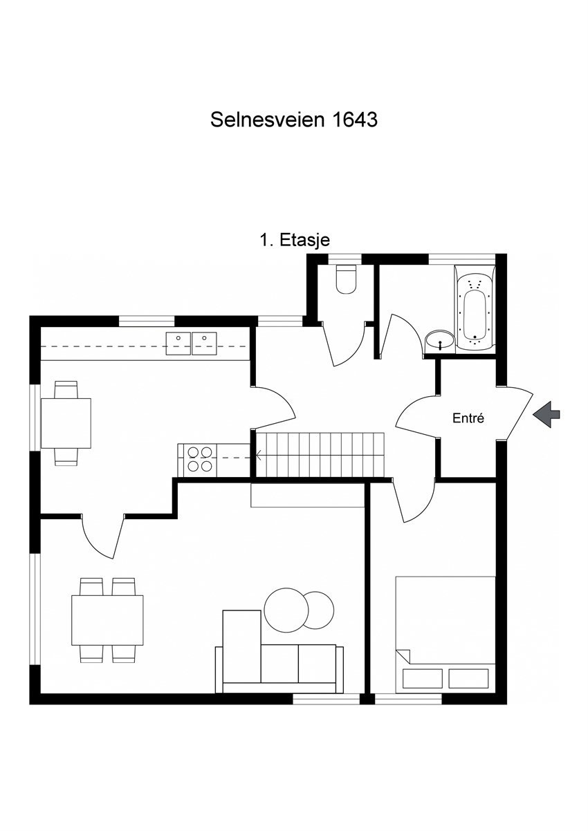 Planskisse 1. etasje.