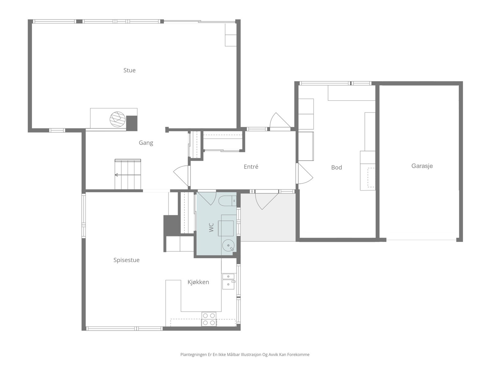 Plantegning 1. etasje Galleribilde