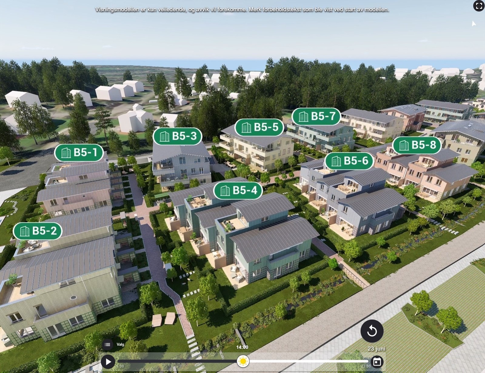 Ballerud Hageby m/store hageareal og Samdyrkelag i regi U.Reist. Rekkehus B5-8. Søk Husbank-/grønt boliglån. Galleribilde