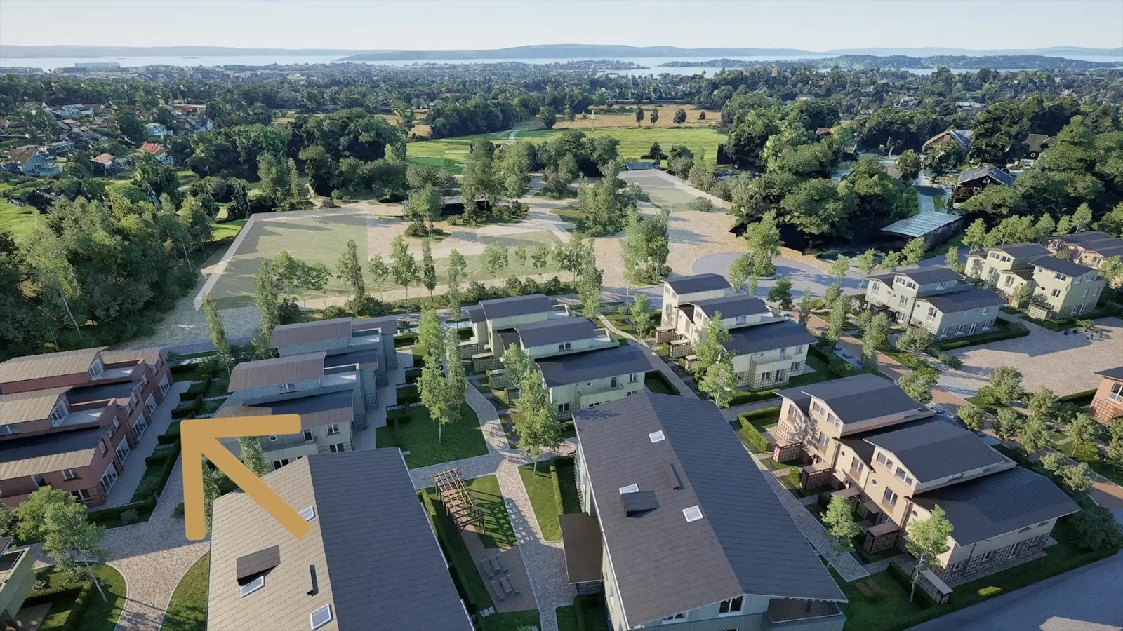 Omtrentlig avmerking. Sydvestvendt uteplass på ca. 43 kvm: terrasse og hage. Galleribilde