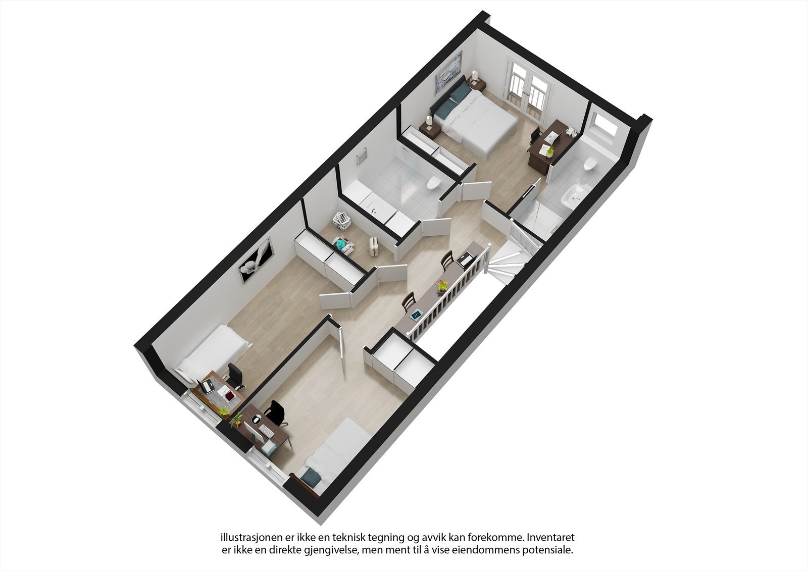 Se nyttige lenker: Illustrasjon av solforhold/utsikt, samt info interiør mv. 2. etg. Galleribilde