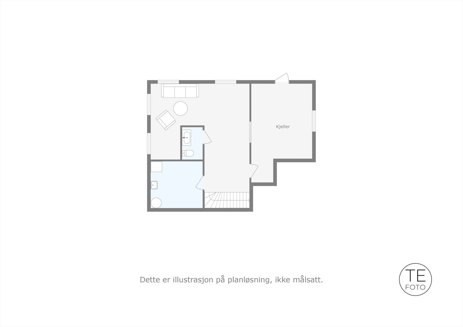 Plantegning underetasje. Galleribilde