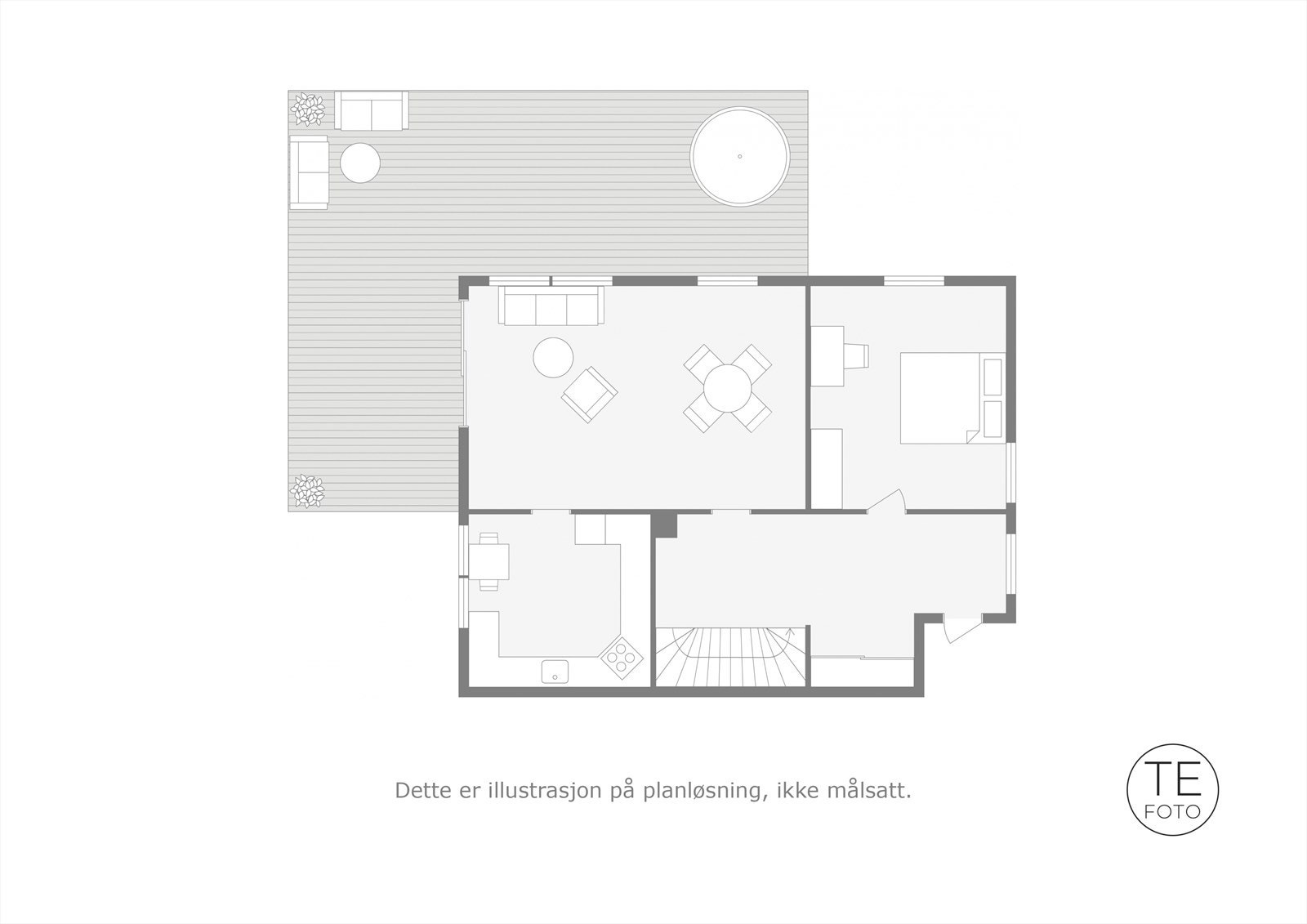 Plantegning hovedetasje. Galleribilde