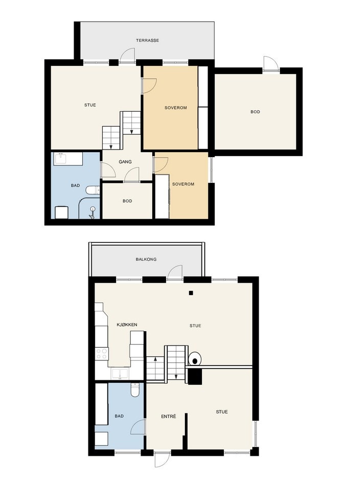 Plantegninger samlet over alle etasjene. Galleribilde