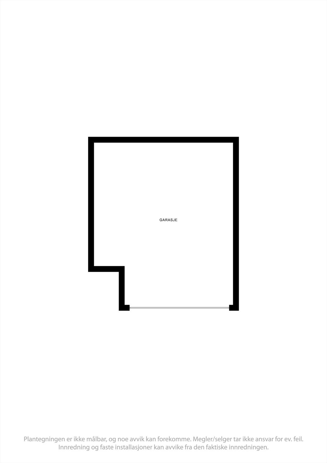 Plantegning garasje - integrert i underetasjen Galleribilde