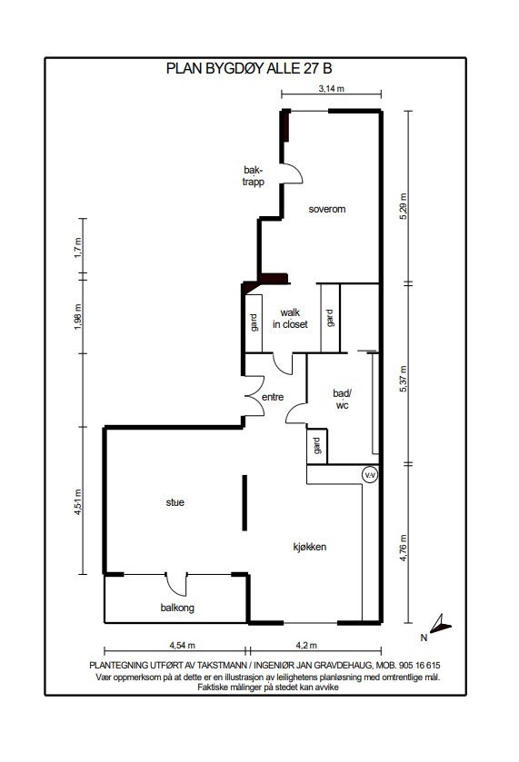 Plantegning Bygdøy Allé 27B. Galleribilde