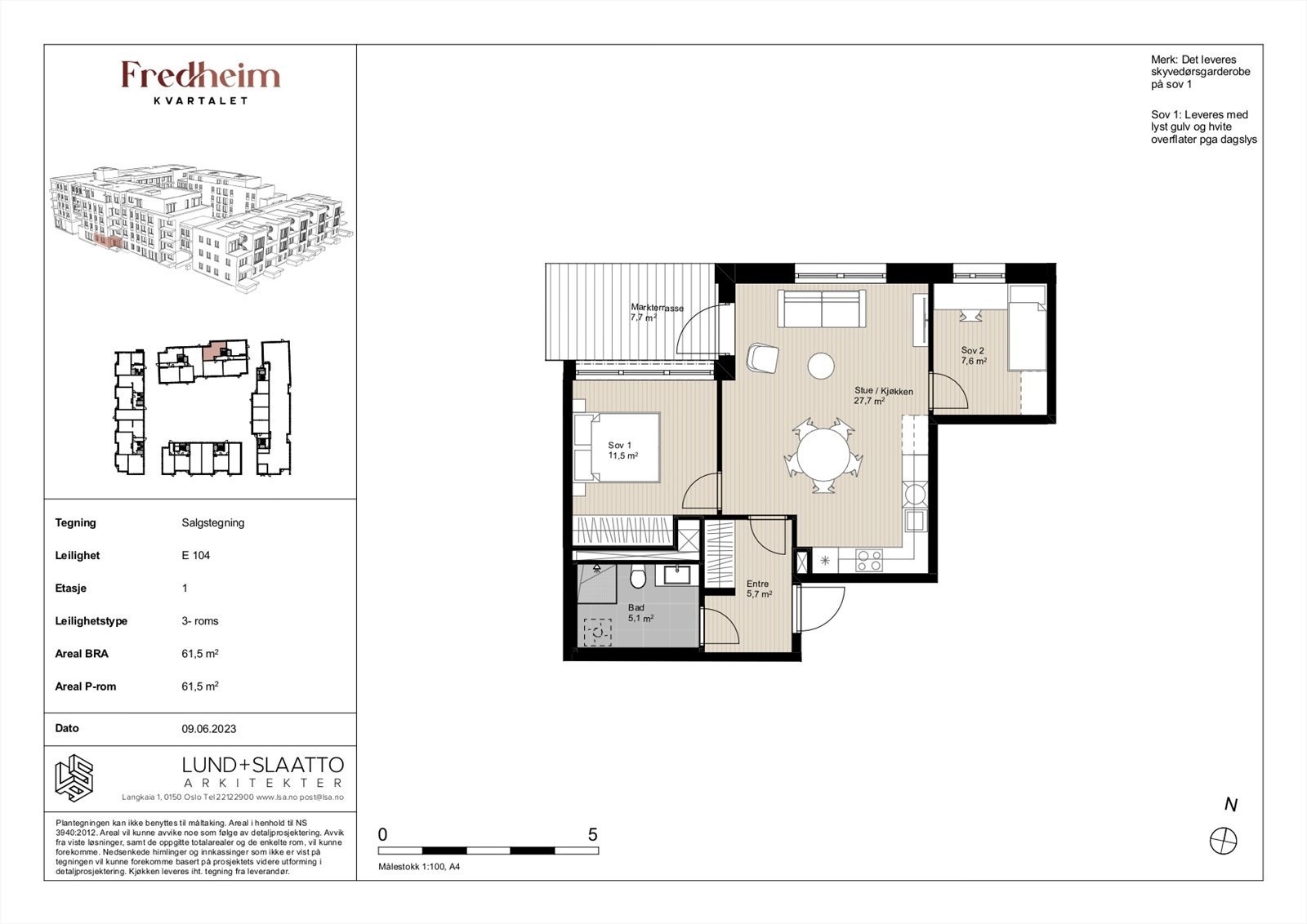 Leilighet E 104 - Kontrakttegning Galleribilde