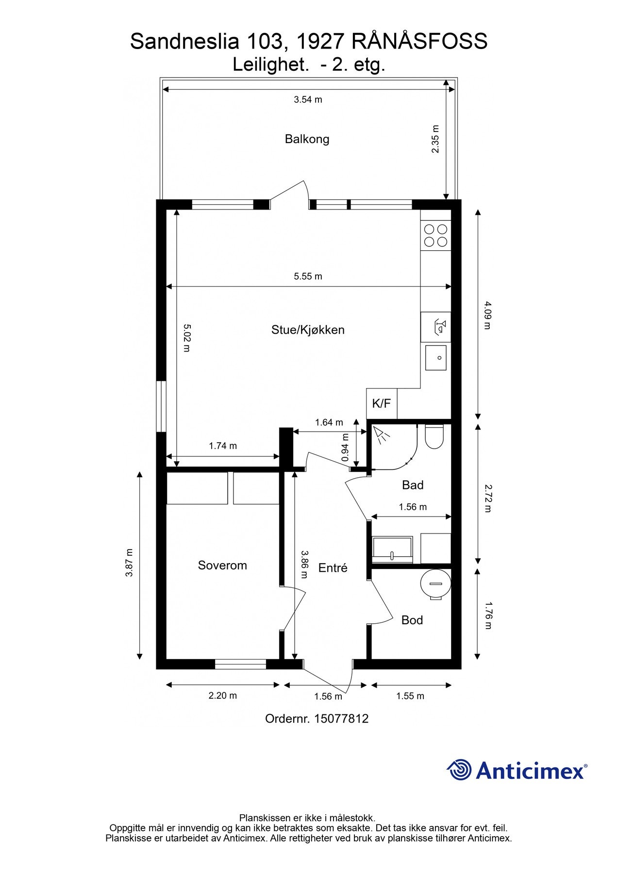 For en ekstra liten oversikt får du først se plantegningen over leiligheten. Galleribilde
