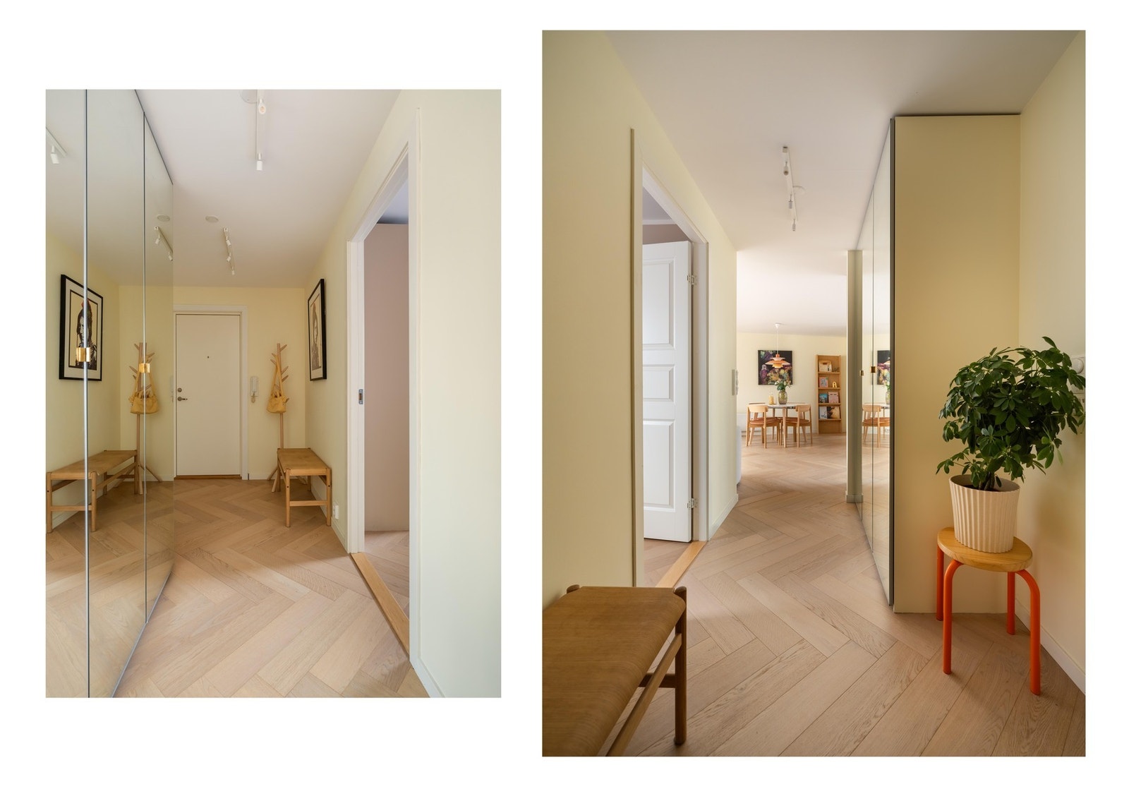 Utenfor badet finner vi den romslige entreen. Her er det godt med oppbevaringsplass i medfølgende garderobe. Galleribilde