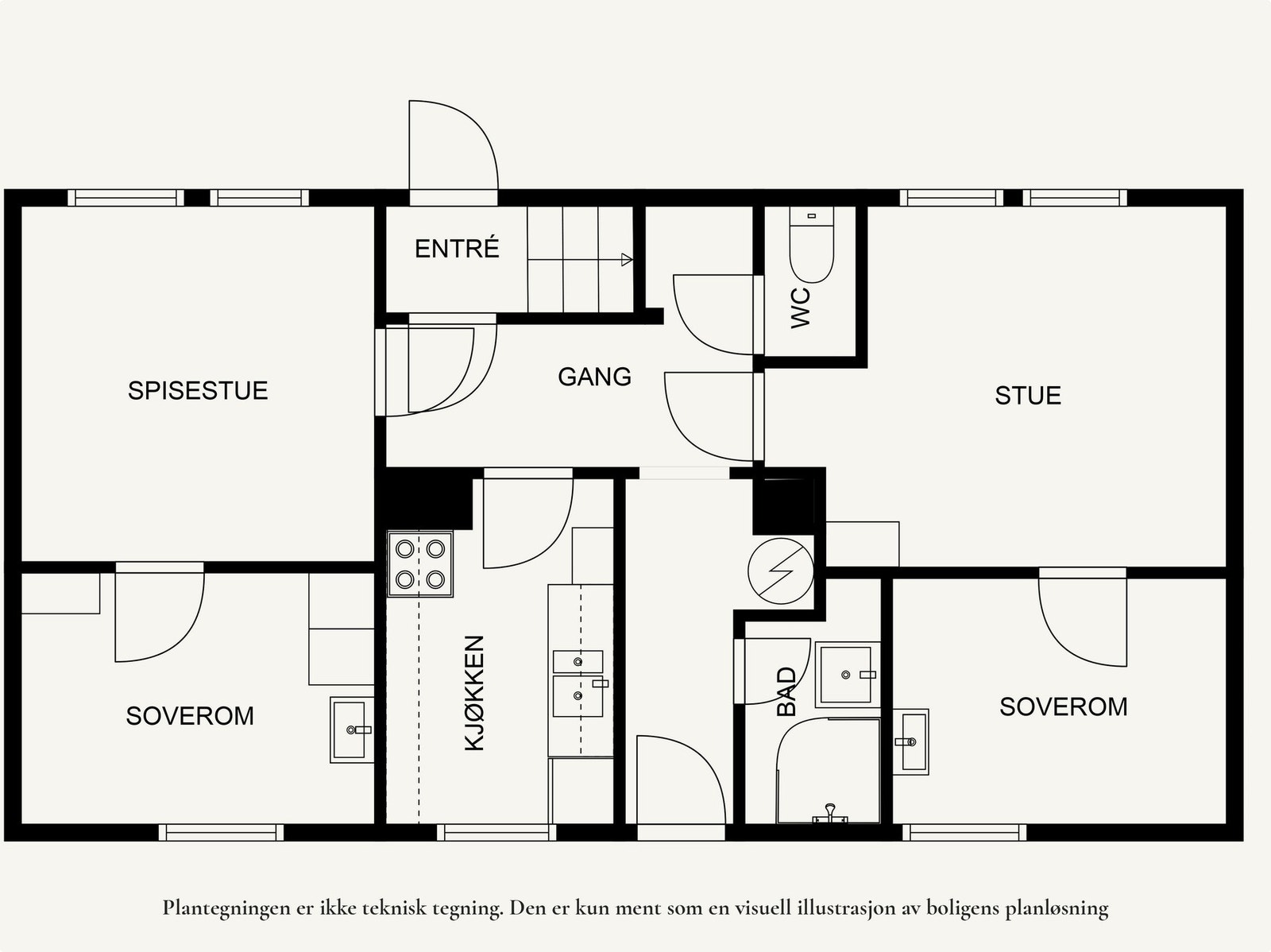 Plantegning 1.etg. Galleribilde