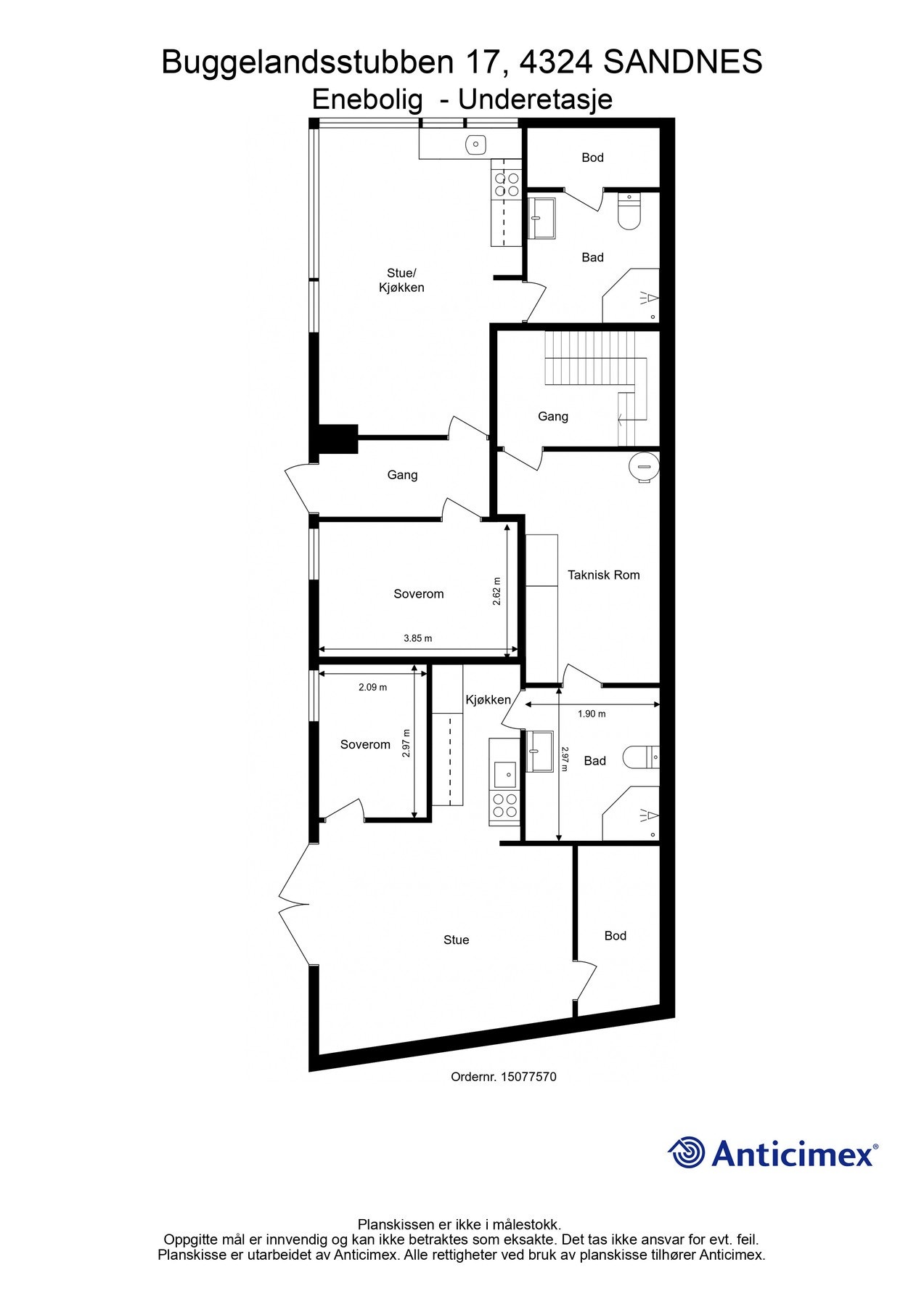 Plantegning U.etg. - Kan avvike fra de faktiske forhold Galleribilde