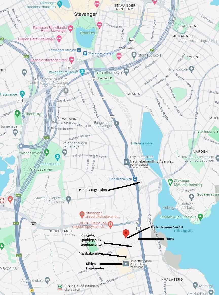 Kart Stavanger Galleribilde