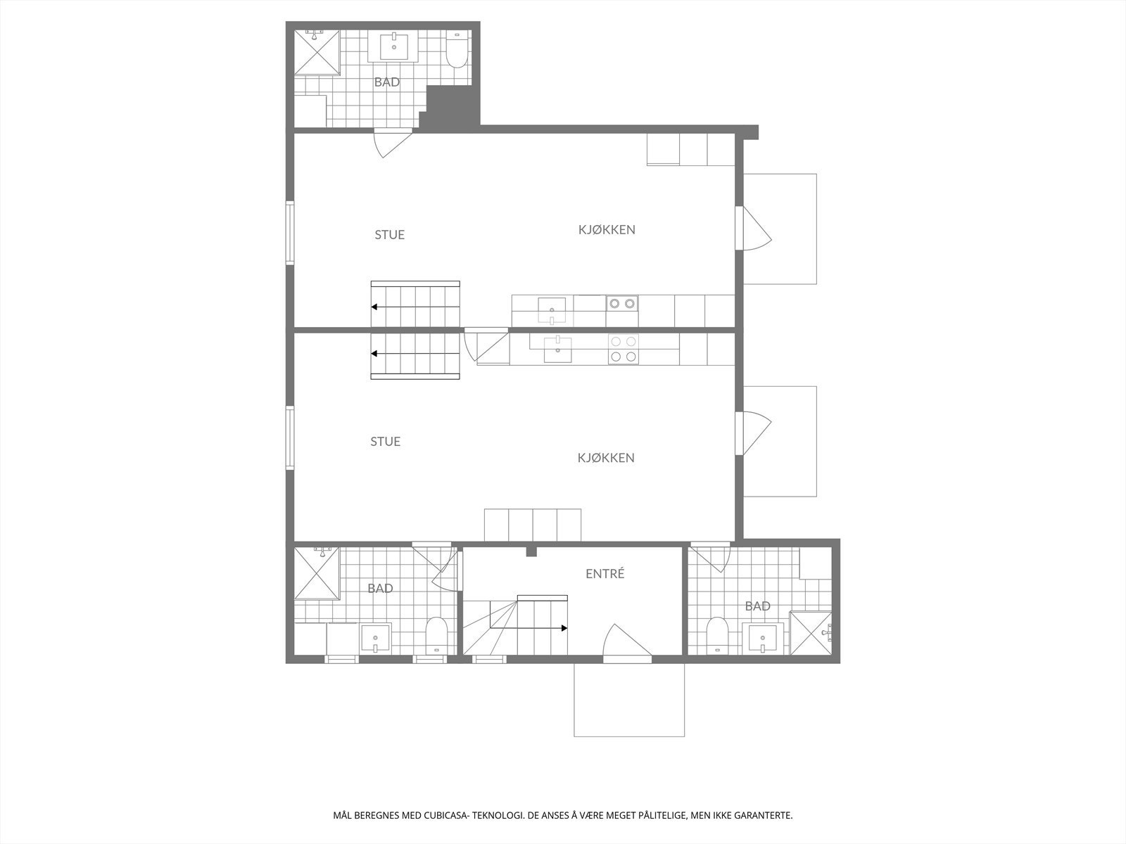 Plantegning 1. etasje Galleribilde