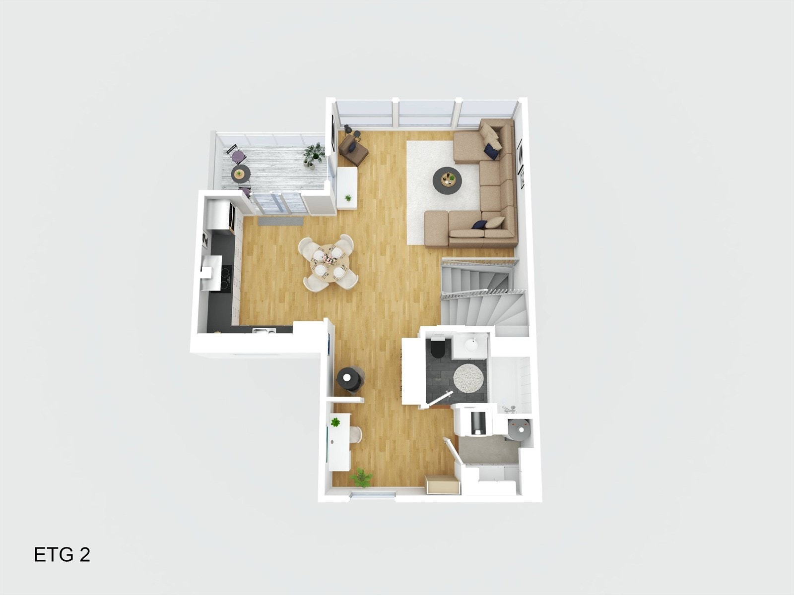 Illustrasjon 3D Sogstieika 14A 2.etasje Galleribilde