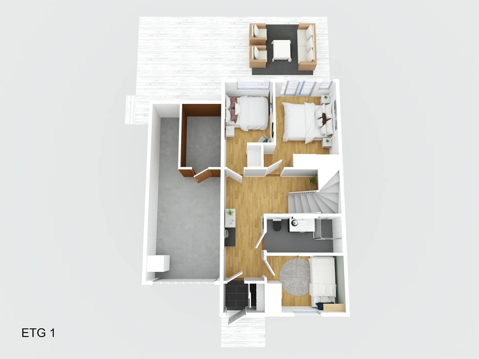 Illustrasjon 3D Sogstieika 14A 1.etasje Galleribilde