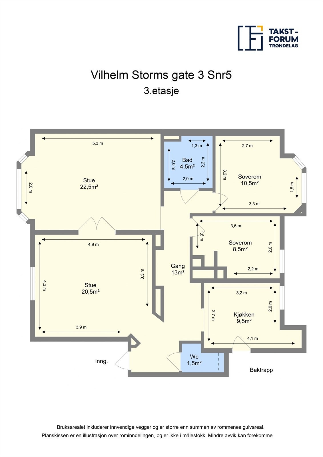 Ta en titt på planskissen og gjør deg kjent med romfordelingen! Galleribilde