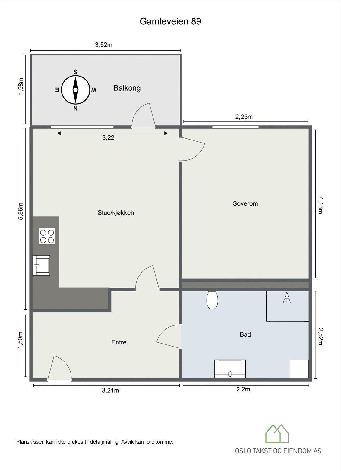 Plantegning - Gamleveien 89. Galleribilde
