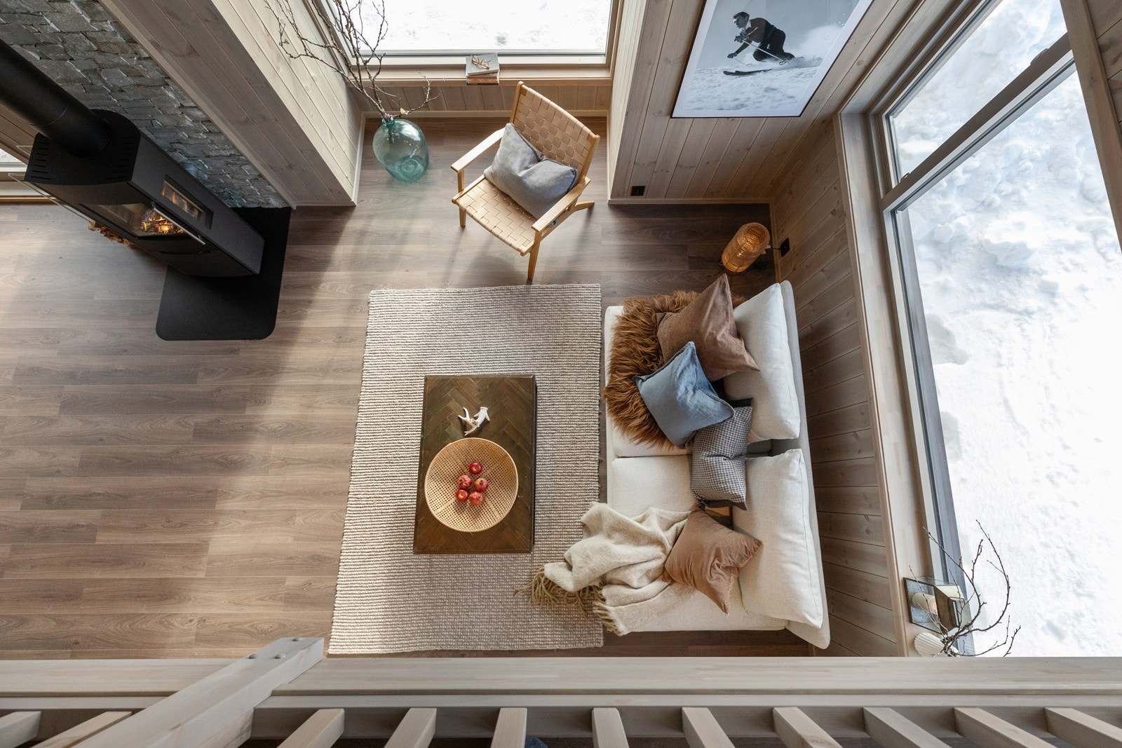 Galleriløsning ned til oppholdsrommet Galleribilde