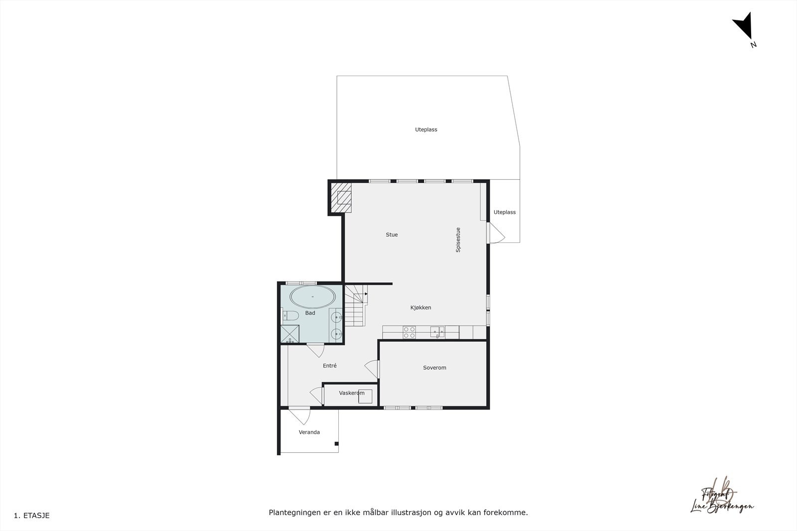Plantegning 1.etg. Galleribilde