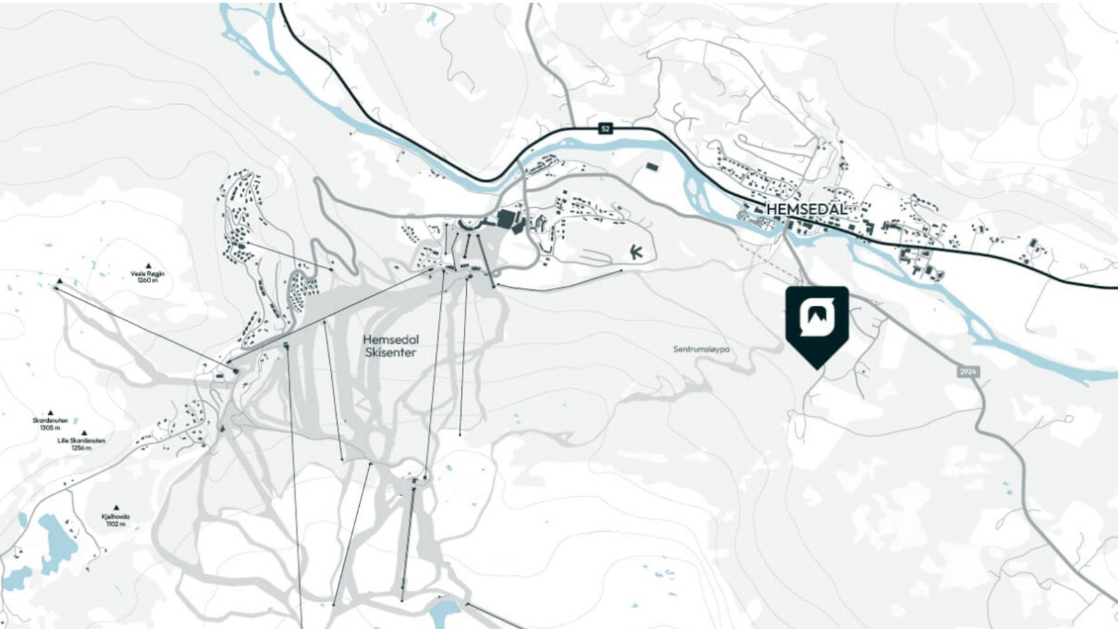 Nyørk ligger i et rolig hytteområde, rett øst for Sentrumsløypa. Gangavstand til sentrum. Planlagt heis i nærområdet. Galleribilde