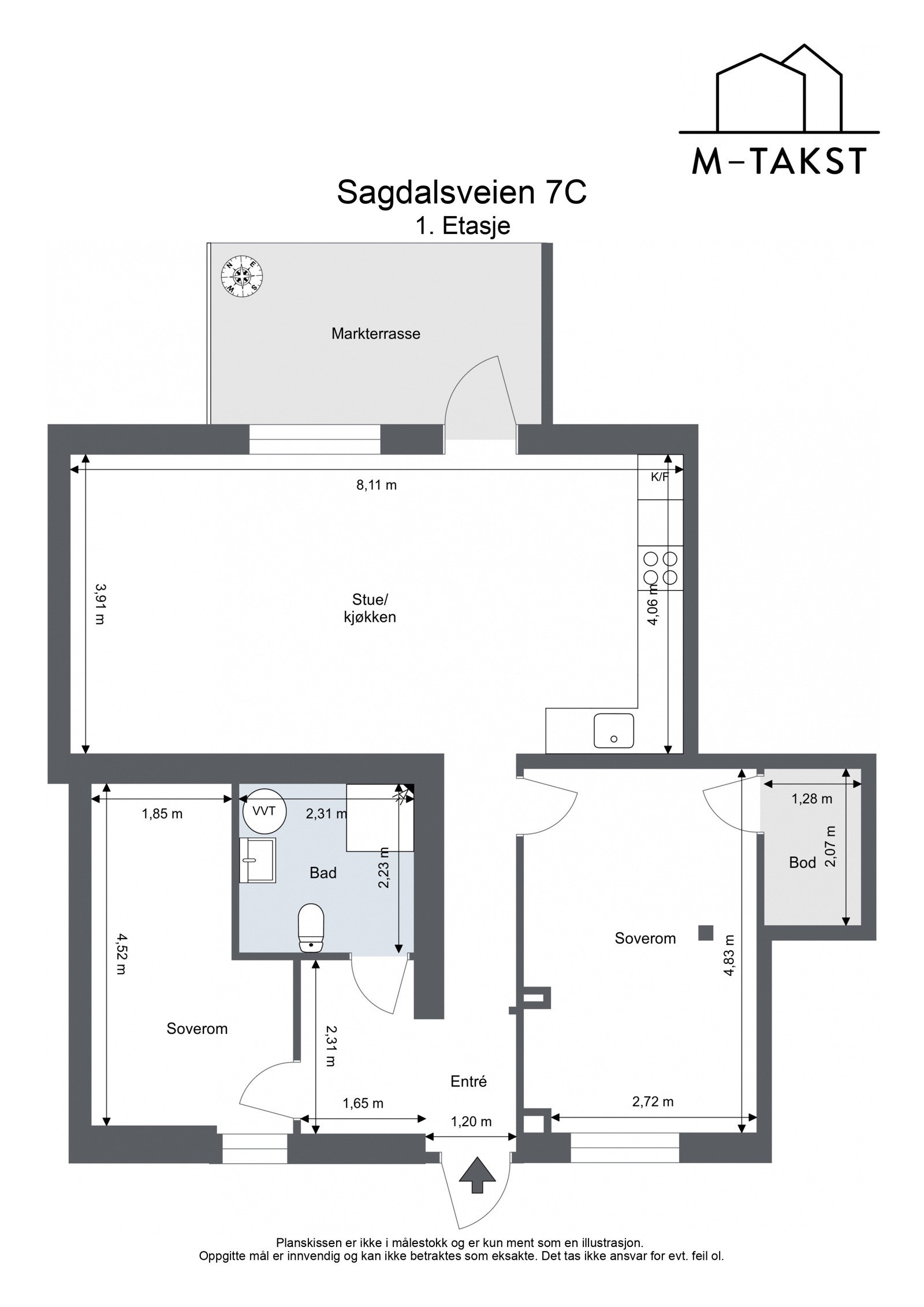 Plantegninger med mål Galleribilde