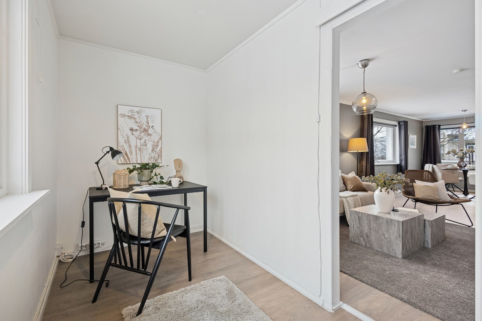 Det ene soverommet er i dag innredet og benyttet som kontor. Galleribilde