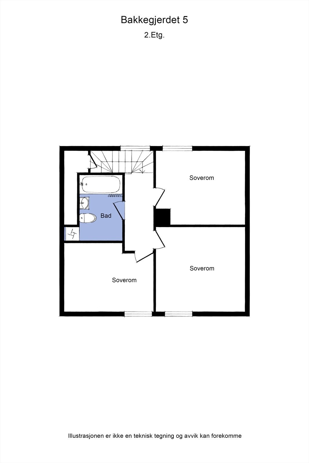 Plantegning andre etasje. Galleribilde