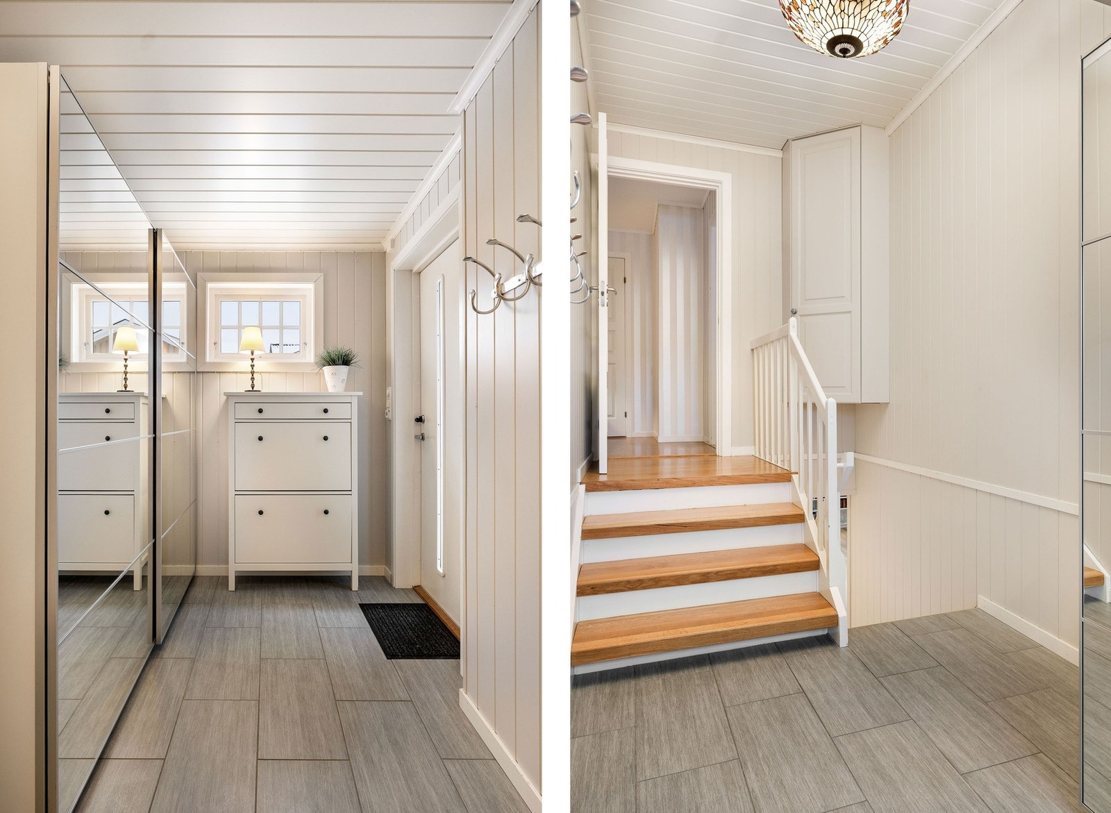 romslig og innbydende hall med garderobe. Galleribilde