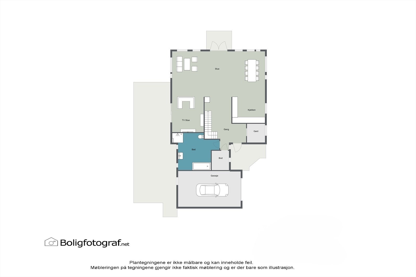Plantegning 1. etasje Galleribilde