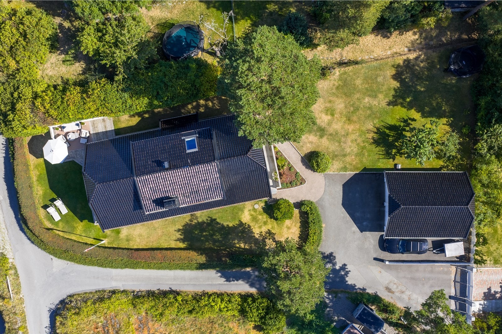 Nydelig opparbeidet tomt med god plass til lek og moro. Biloppstillingsplasser for flere biler. Galleribilde