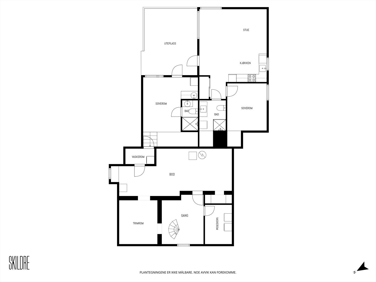 Plantegning hele kjelleretasje. Galleribilde