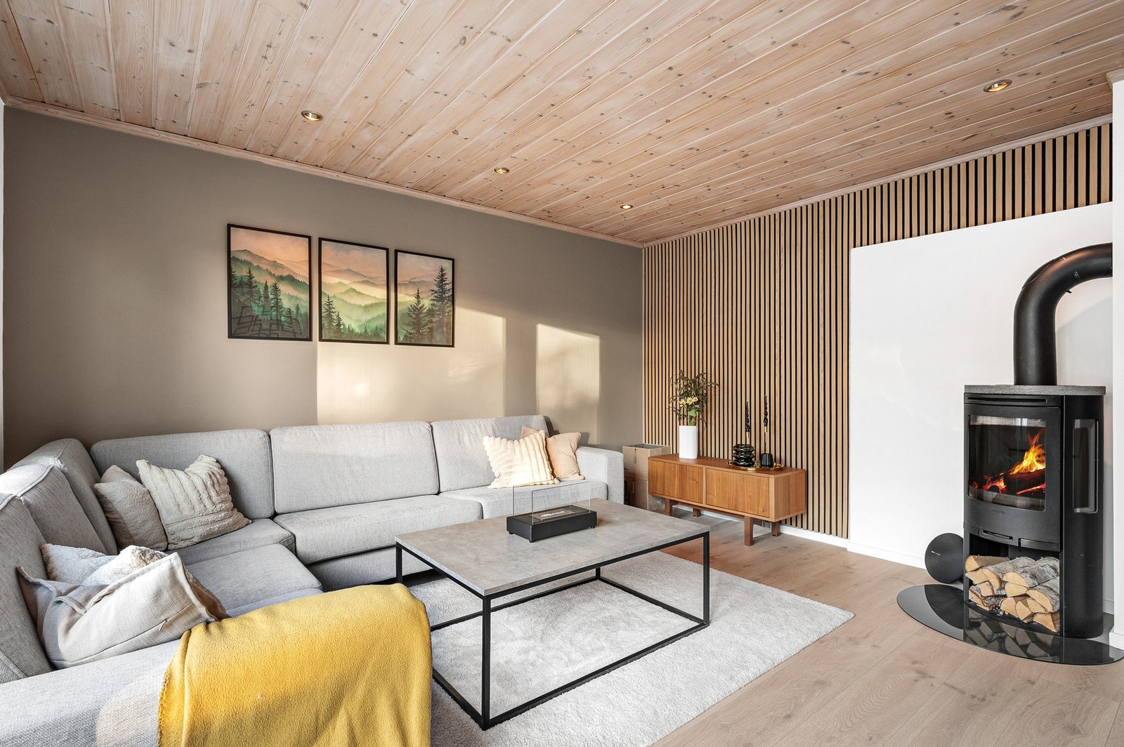 Her har du god plass til sittegruppe/TV-stue. Galleribilde