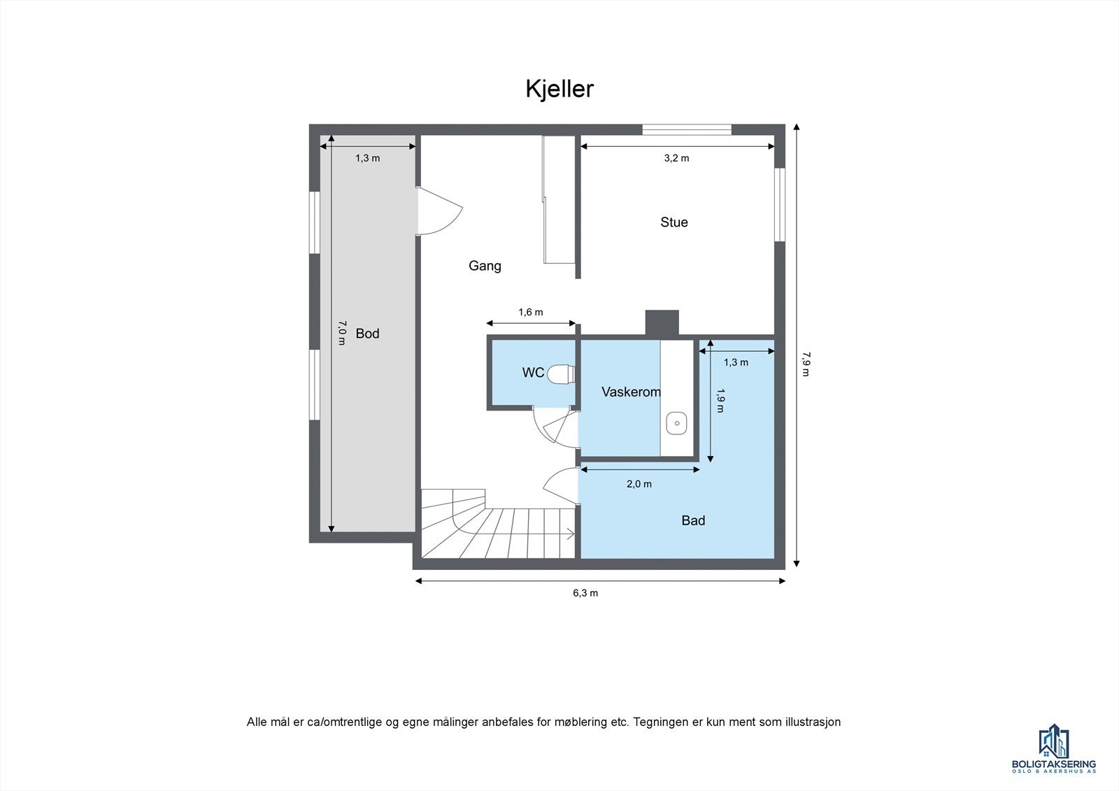 PLANTEGNING KJELLERETASJE Galleribilde