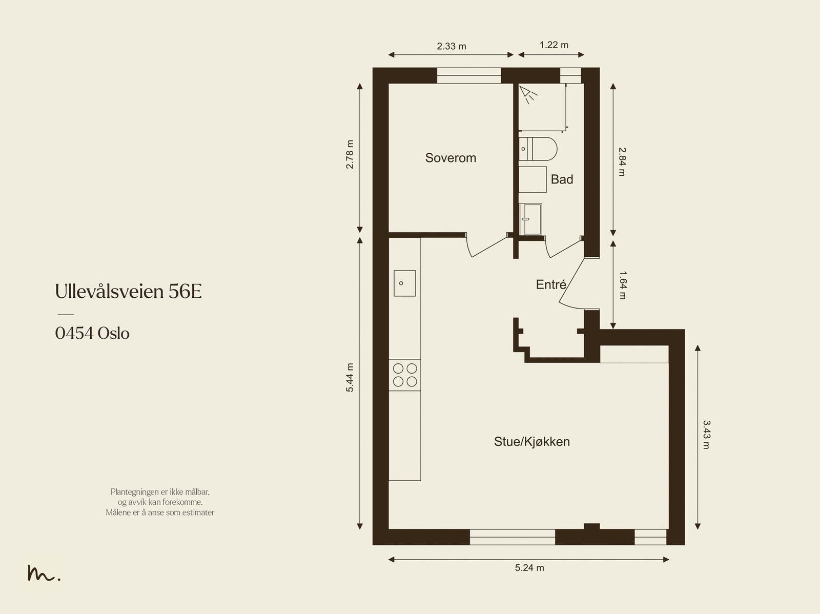 Lekker 2-roms med perfekt beliggenhet nær parken. Galleribilde