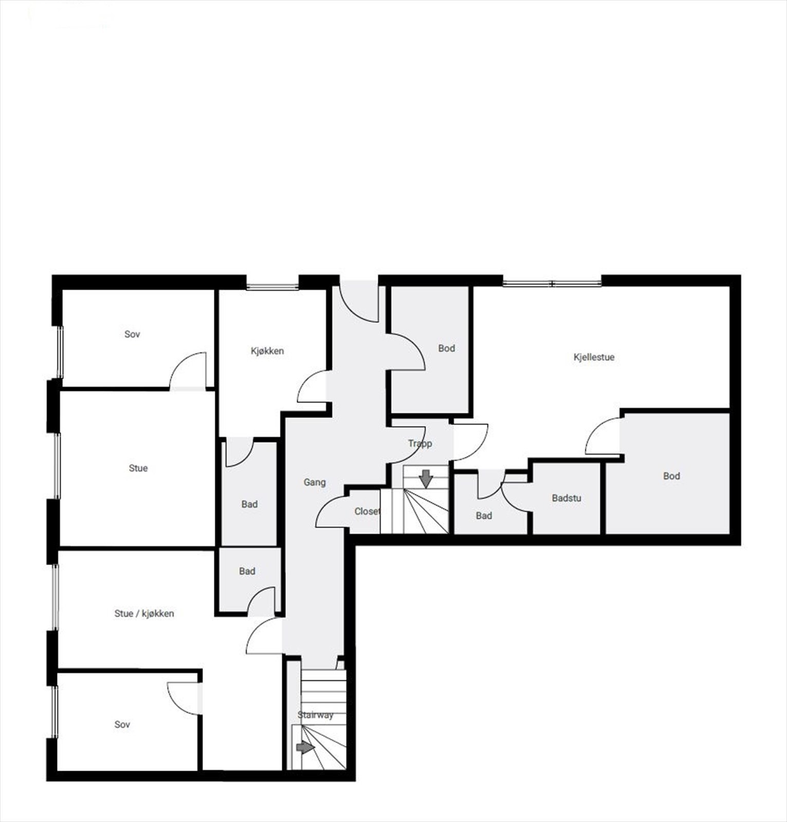 Plantegning U.1 etg. Galleribilde
