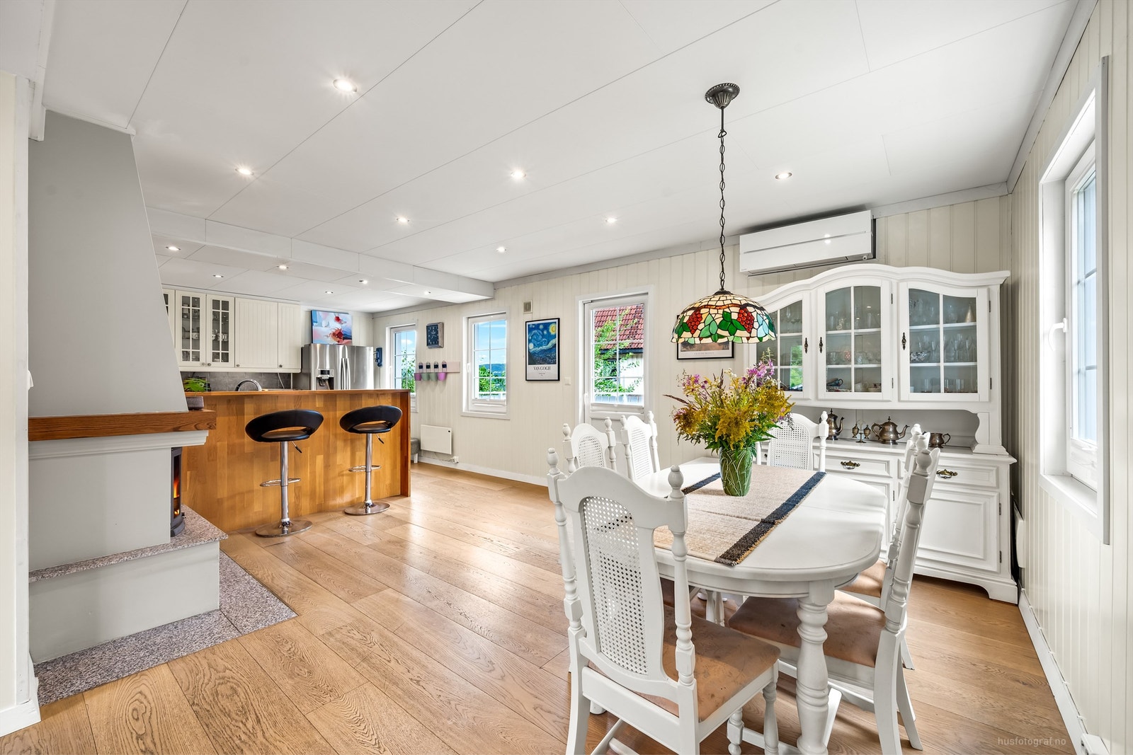 Flott innmurt peisinnsats (rehabilitert med stålrør i 2018) Galleribilde