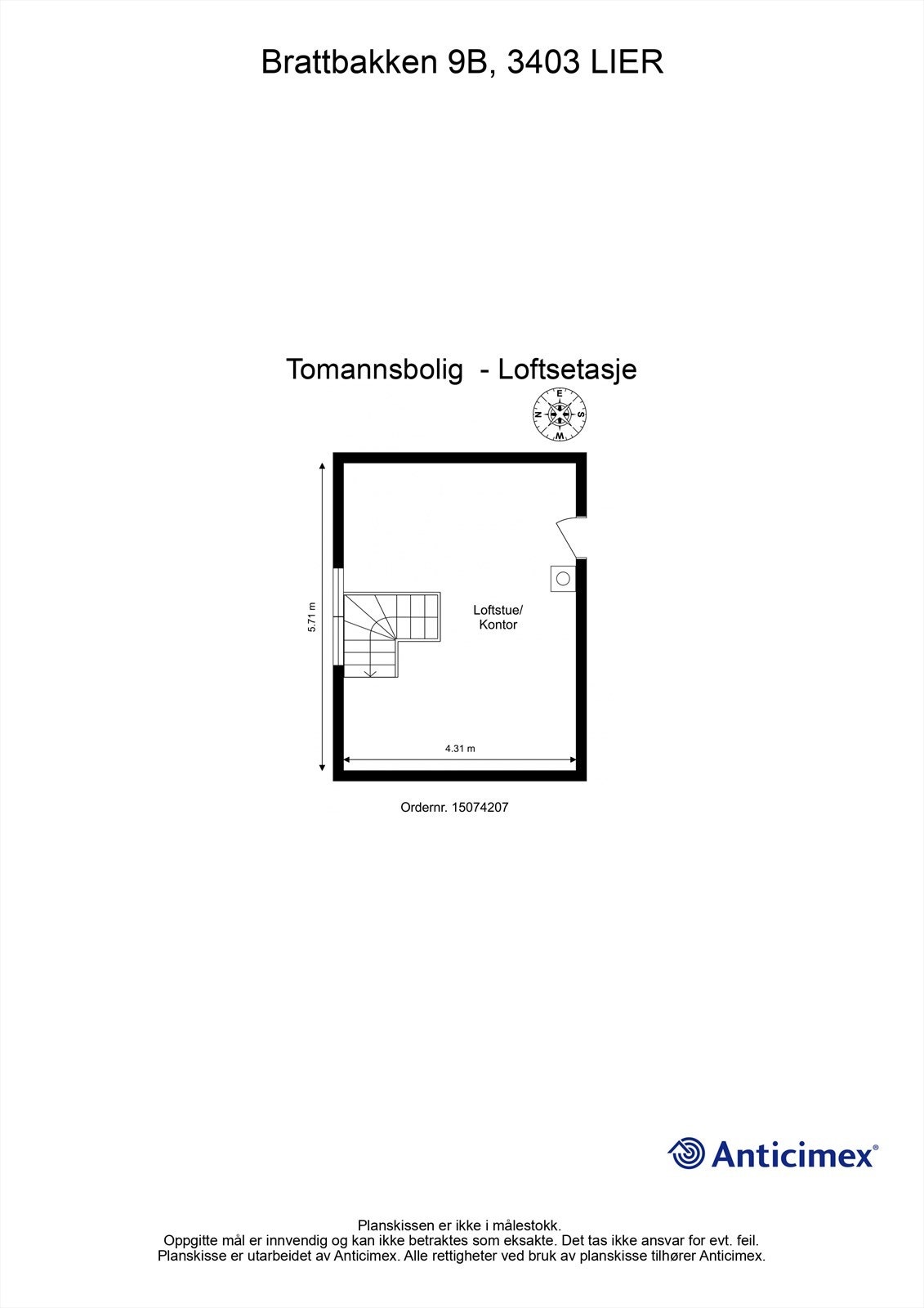 Plantegning - Loftsetasje Galleribilde