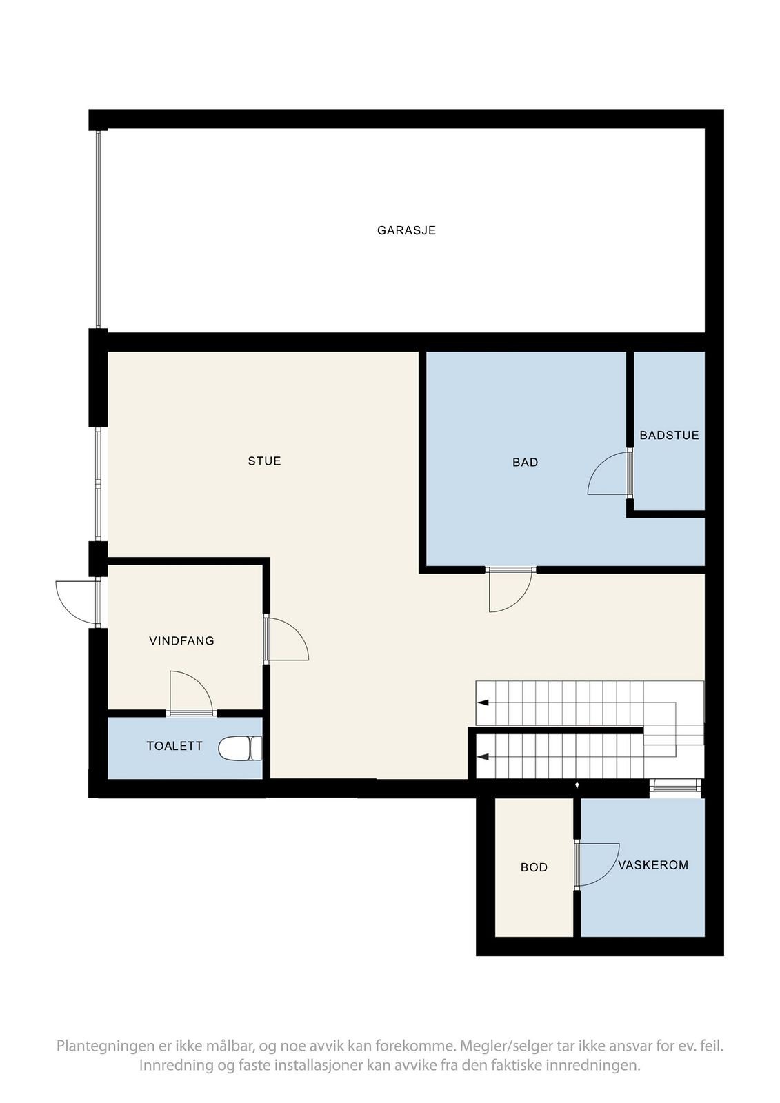 Plantegning av boligens underetasje. Galleribilde
