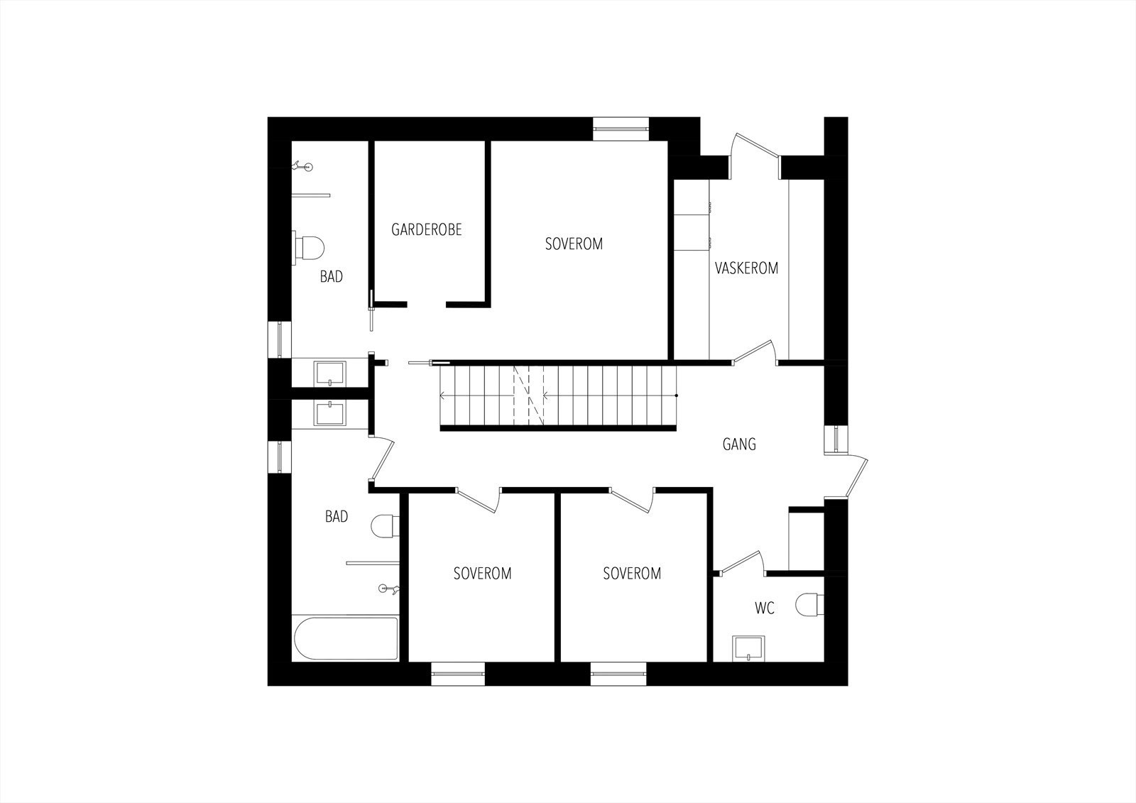 Plantegning 1. etg Galleribilde