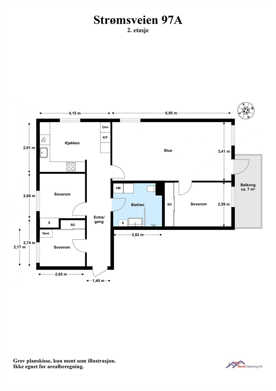 Plantegning med mål. Galleribilde