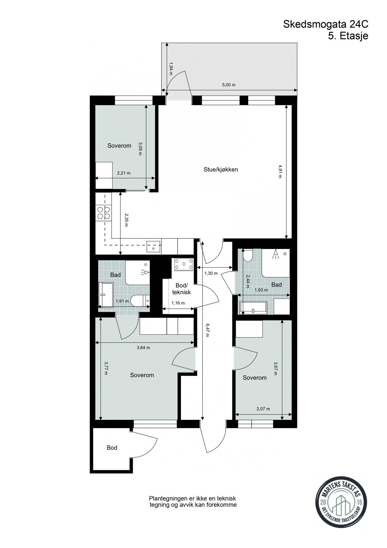 Plantegning - 5. etasje Galleribilde