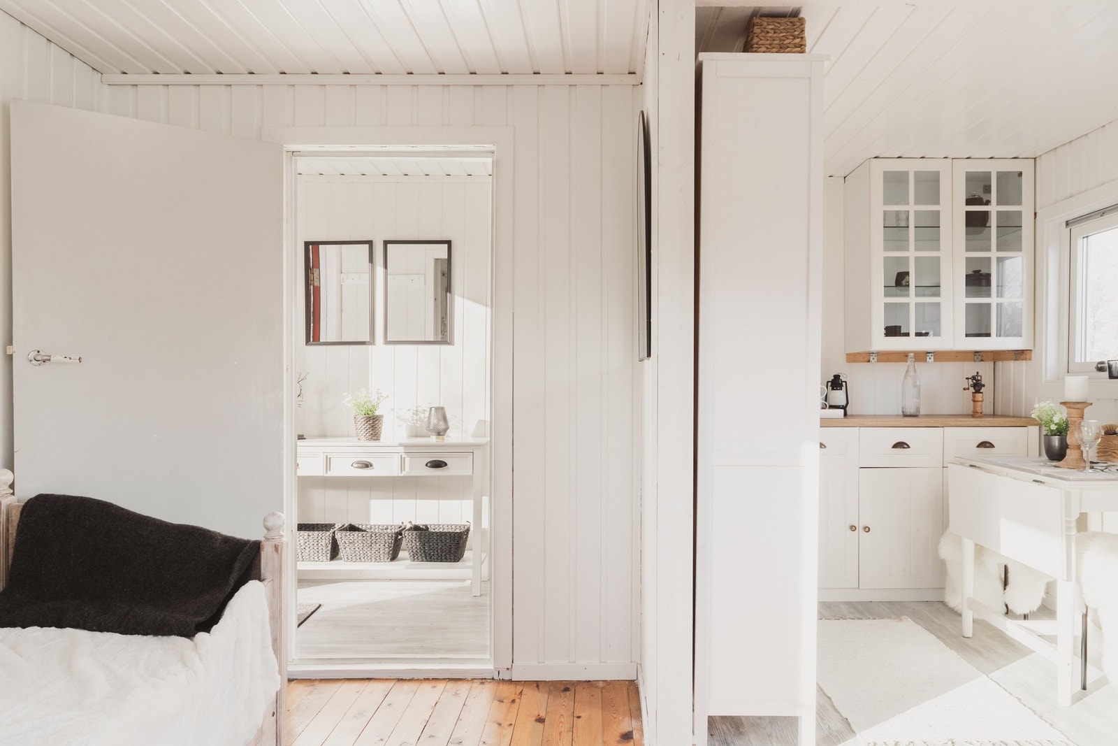 Hytten har laminat og 1-stavs tregulv på gulv. Galleribilde