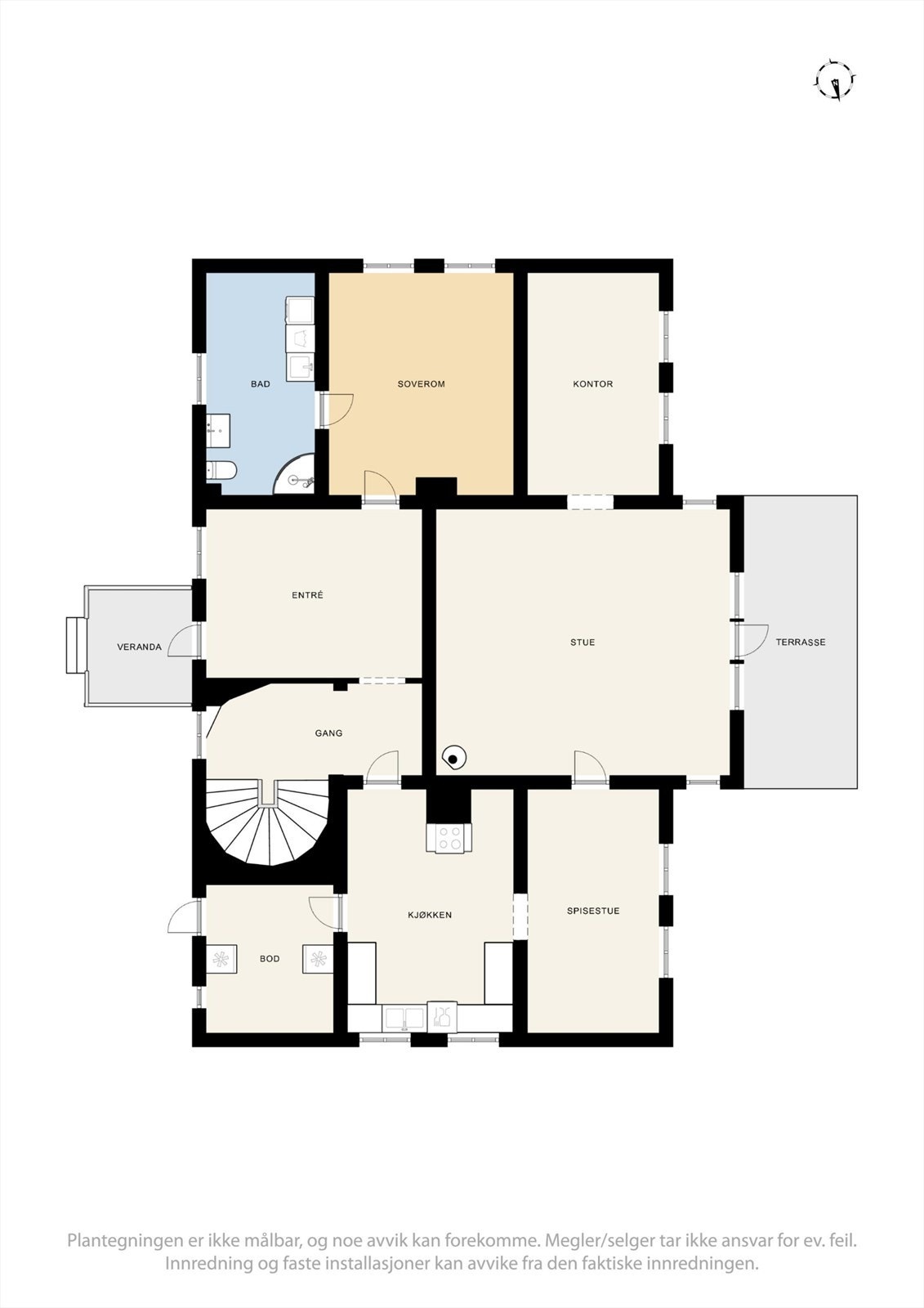 Plantegning 1. etasje Galleribilde