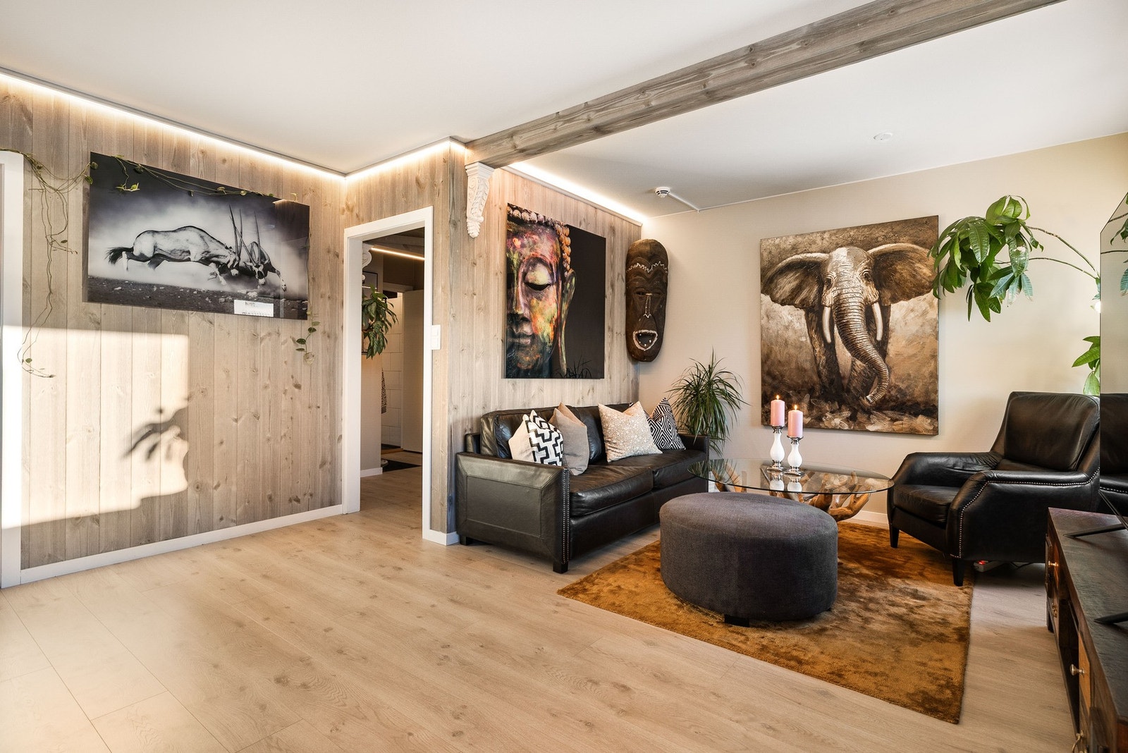 Ledlysene er en fin detalj til leiligheten. Galleribilde